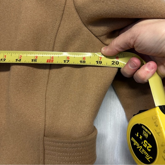 Brooks Brothers Tan Camel Brown Pea Coat Mid Length Wool Blend Winter Jacket - Picture 14 of 16